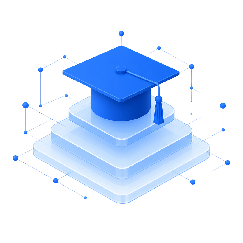 Isometric graduation cap illustration
